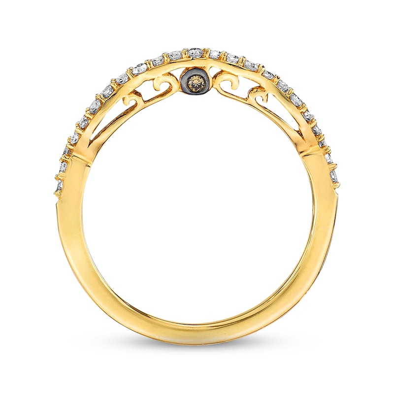 Main Image 2 of Previously Owned Le Vian Bridal Diamond Contoured Wedding Band 1/5 ct tw 14K Honey Gold