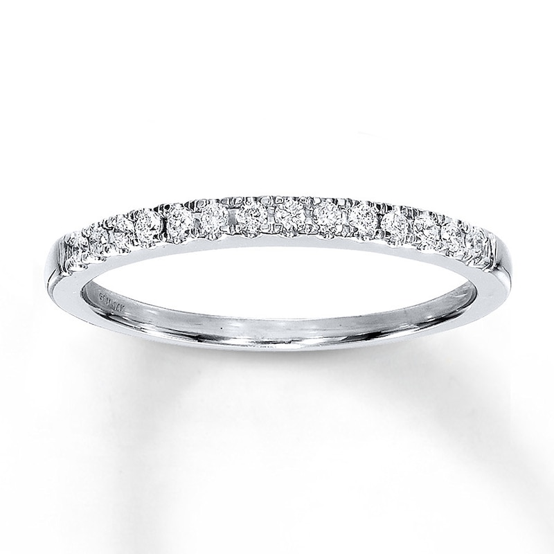 Main Image 1 of Previously Owned Wedding Band 1/8 ct tw Diamonds 14K White Gold