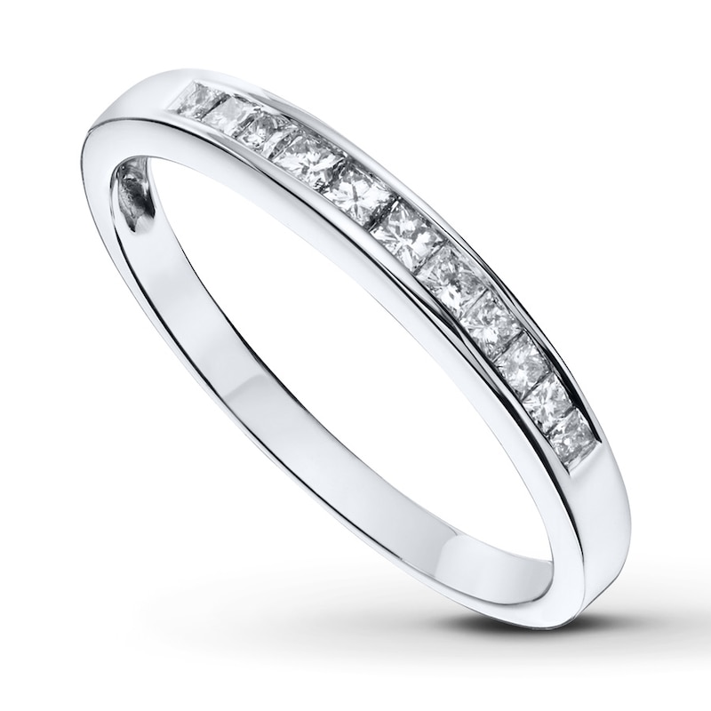 Main Image 1 of Previously Owned Diamond Wedding Band 1/3 ct tw Princess-cut 14K White Gold