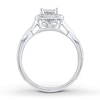 Thumbnail Image 1 of Previously Owned Diamond Engagement Ring 3/8 ct tw Princess/Round-Cut 14K White Gold