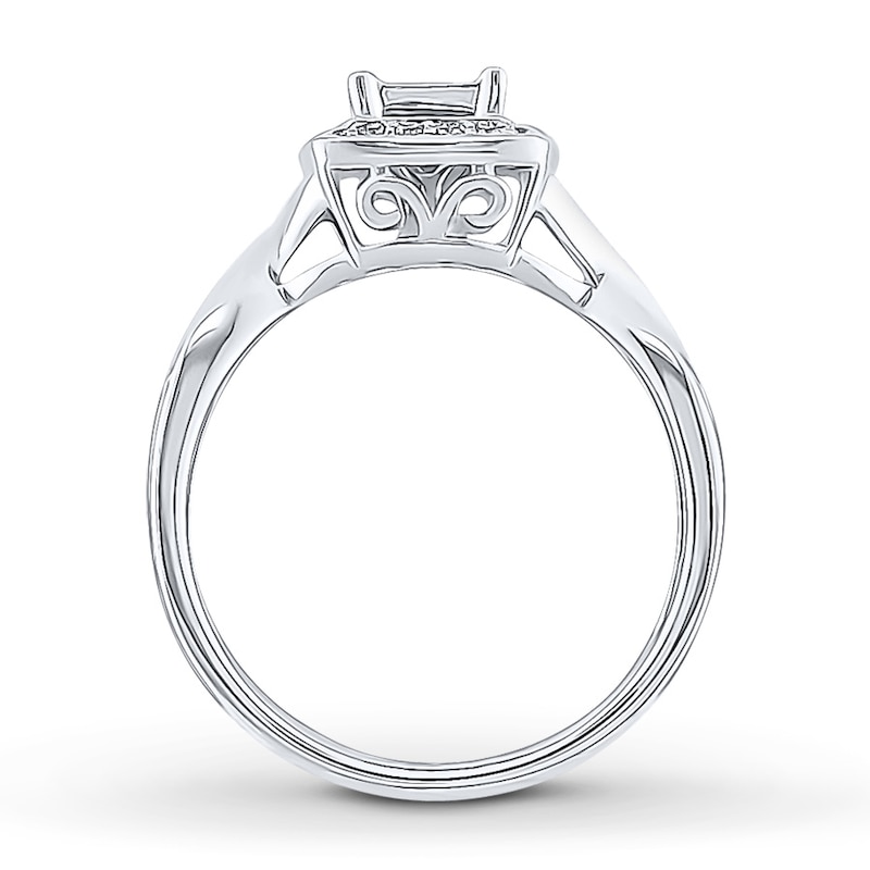 Main Image 2 of Previously Owned Diamond Engagement Ring 3/8 ct tw Princess/Round-Cut 14K White Gold