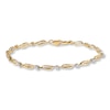 Thumbnail Image 1 of Previously Owned Swirl Bracelet Diamond Accents 10K Yellow Gold 7.25"