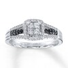 Thumbnail Image 1 of Previously Owned Black/White Diamonds 1/2 ct tw Engagement Ring 10K White Gold
