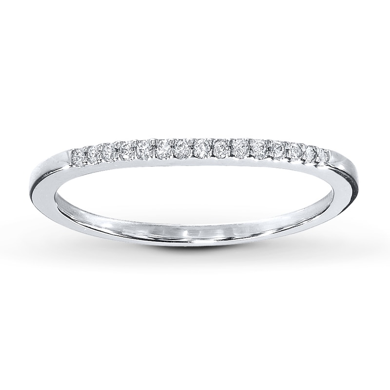 Main Image 1 of Previously Owned Diamond Wedding Band 1/15 ct tw Round-cut 10K White Gold