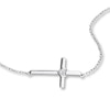 Thumbnail Image 1 of Previously Owned Cross Necklace Diamond Accents 10K White Gold