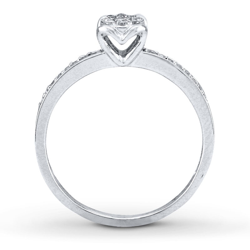 Previously Owned Heart Diamond Promise Ring 1/5 ct tw 10K White Gold