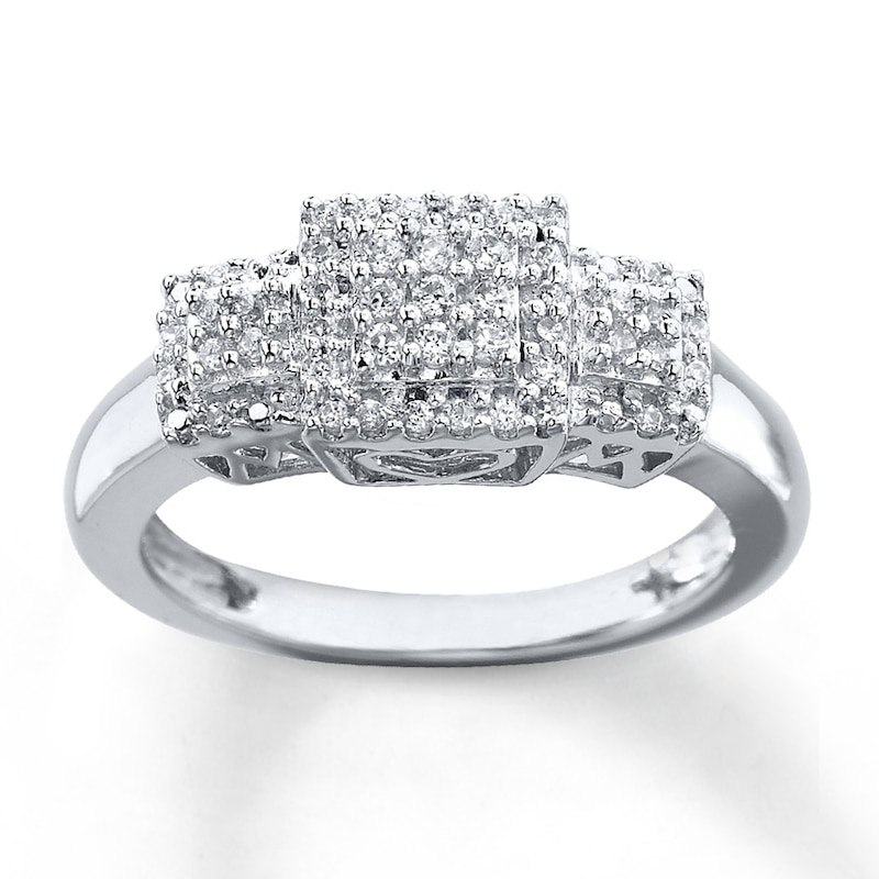 Main Image 1 of Previously Owned Diamond Mom Ring 1/6 ct tw Sterling Silver