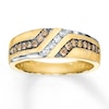 Previously Owned Men's Diamond Wedding Band 3/8 ct tw Round-cut 10K Yellow Gold