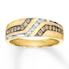Thumbnail Image 1 of Previously Owned Men's Diamond Wedding Band 3/8 ct tw Round-cut 10K Yellow Gold