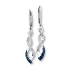 Thumbnail Image 1 of Previously Owned Blue Diamond Earrings 1/6 ct tw Round-cut Sterling Silver