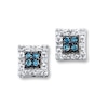 Thumbnail Image 1 of Previously Owned Blue & White Diamonds 1/10 ct tw Earrings Sterling Silver