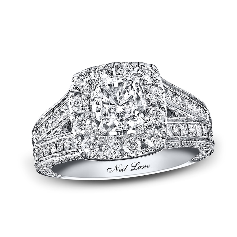 Previously Owned Neil Lane Engagement Ring 2 ct tw Cushion, Princess & Round-cut Diamonds 14K White Gold