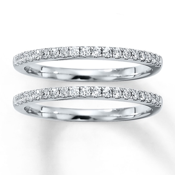 Previously Owned Diamond Wedding Bands 3/8 ct tw Round-cut 14K White Gold