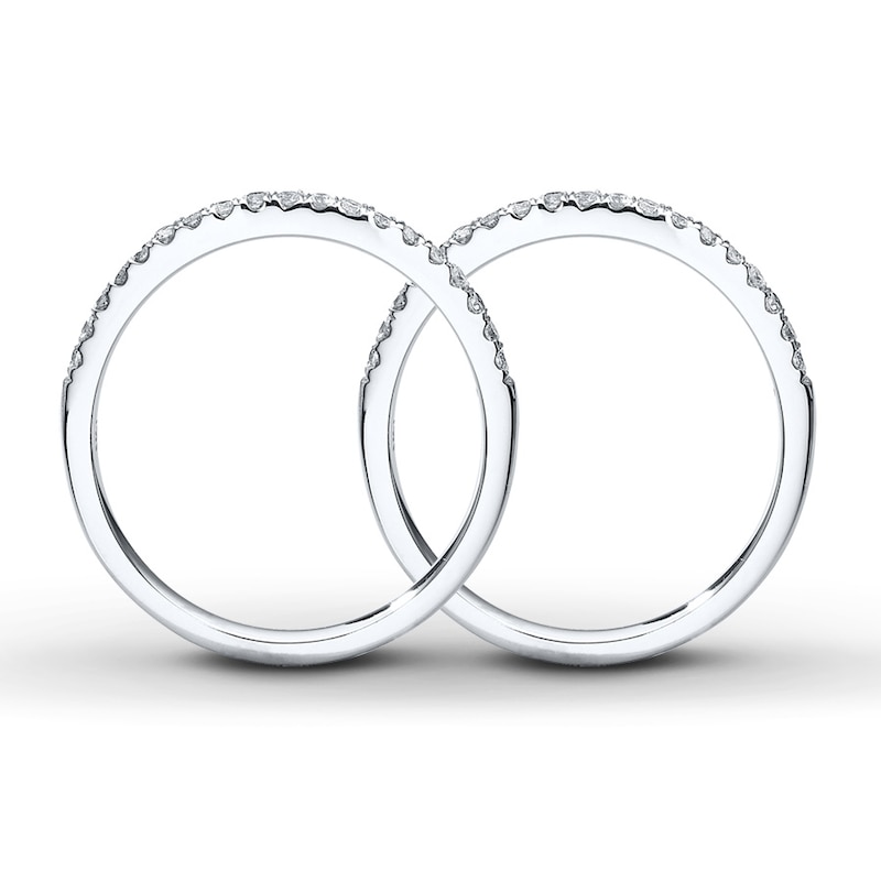 Main Image 2 of Previously Owned Diamond Wedding Bands 3/8 ct tw Round-cut 14K White Gold