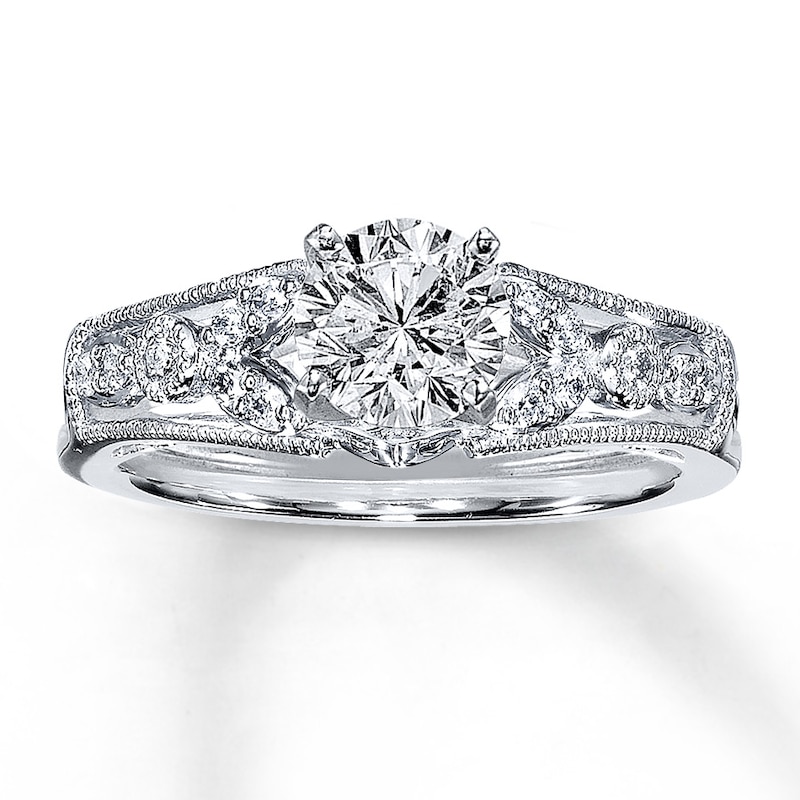 Main Image 4 of Previously Owned Diamond Enhancer Ring 1/6 ct tw Round-Cut 14K White Gold
