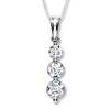 Thumbnail Image 1 of Previously Owned 3-Stone Diamond Necklace 1 ct tw Round-cut 14K White Gold