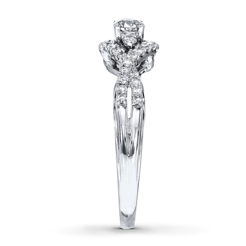 Main Image 3 of Previously Owned Diamond Engagement Ring 1/2 ct tw Round-cut 14K White Gold