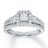 Thumbnail Image 0 of Previously Owned 3-Stone Diamond Ring 1-1/2 ct tw Princess-cut 14K White Gold