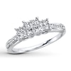 Thumbnail Image 1 of Previously Owned Diamond Engagement Ring 1/2 ct tw Round/Princess-cut 14K White Gold