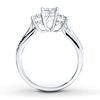 Thumbnail Image 2 of Previously Owned Diamond Engagement Ring 1/2 ct tw Round/Princess-cut 14K White Gold