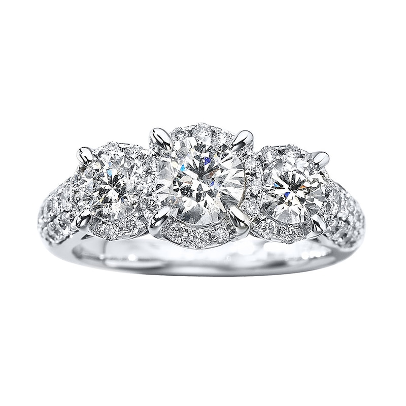 Previously Owned 3-Stone Diamond Ring ct tw 14K White Gold Kay - Main Image