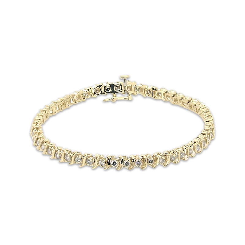 Main Image 1 of Previously Owned Diamond Tennis Bracelet 2 ct tw Round-cut 14K Yellow Gold 7"