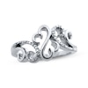 Thumbnail Image 1 of Previously Owned Open Heart Diamond Wave Ring 1/20 cttw Sterling Silver