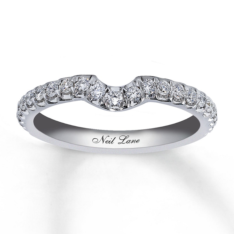 Main Image 1 of Previously Owned Neil Lane Diamond Wedding Band 1/3 ct tw Round-cut 14K White Gold - Size 5.5