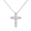 Thumbnail Image 1 of Previously Owned Diamond Cross Necklace 1/4 ct tw Round-cut 10K White Gold