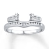 Thumbnail Image 1 of Previously Owned Diamond Enhancer Ring 1/4 ct tw Baguette/Round 14K White Gold