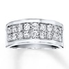 Thumbnail Image 1 of Previously Owned Men's Diamond Wedding Band 1-1/2 ct tw Round-cut 14K White Gold