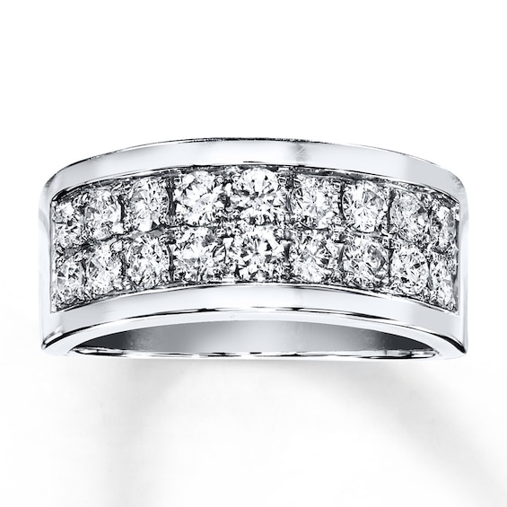 Previously Owned Men's Diamond Wedding Band 1-1/2 ct tw Round-cut 14K White Gold
