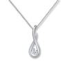 Thumbnail Image 1 of Previously Owned Diamond Necklace 1/10 Carat 10K White Gold