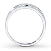 Thumbnail Image 1 of Previously Owned Men's Wedding Band 1/10 ct tw Round-cut Diamonds 10K White Gold