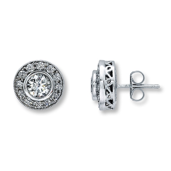 Previously Owned Diamond Earrings 1-1/2 ct tw 14K White Gold