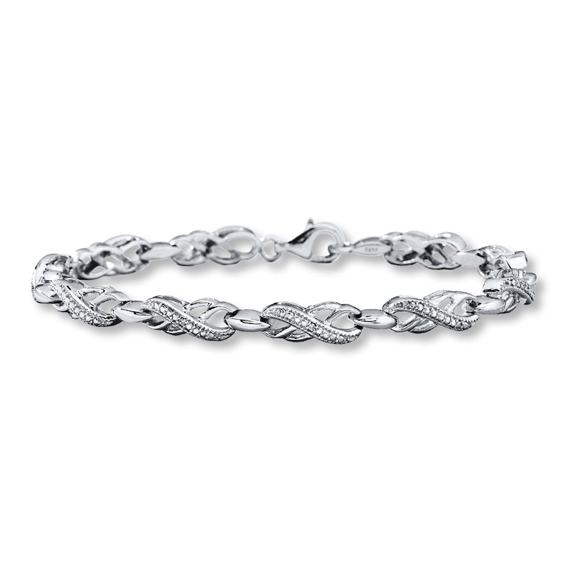 Main Image 1 of Previously Owned Diamond Bracelet Sterling Silver 7.25&quot;