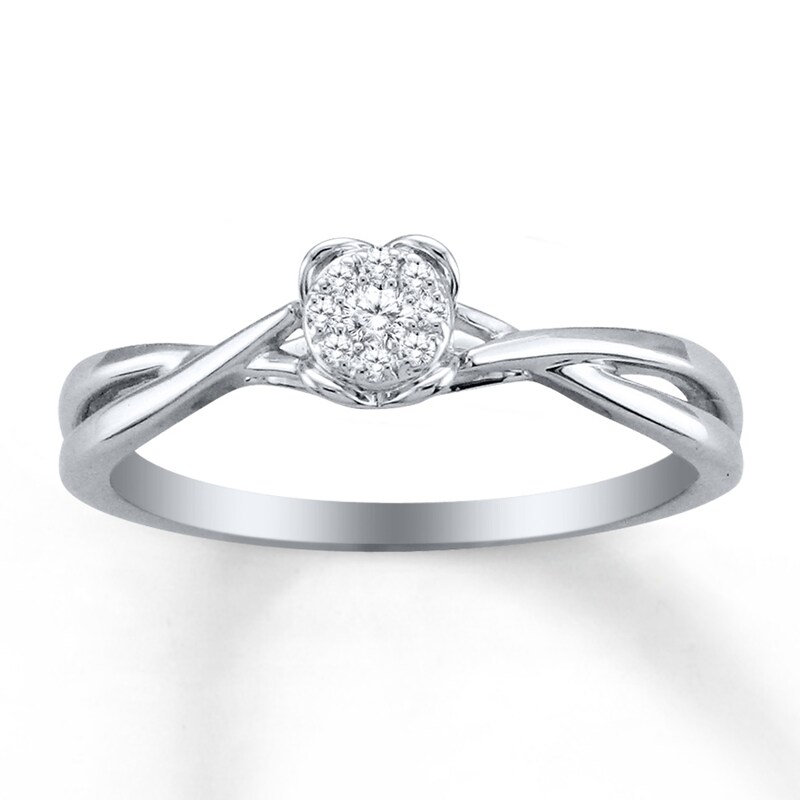 Main Image 1 of Previously Owned Promise Ring 1/15 ct tw Diamonds Sterling Silver