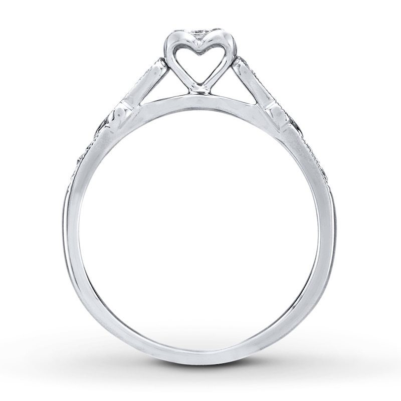 Main Image 3 of Previously Owned Heart Diamond Promise Ring 1/8 ct tw Sterling Silver