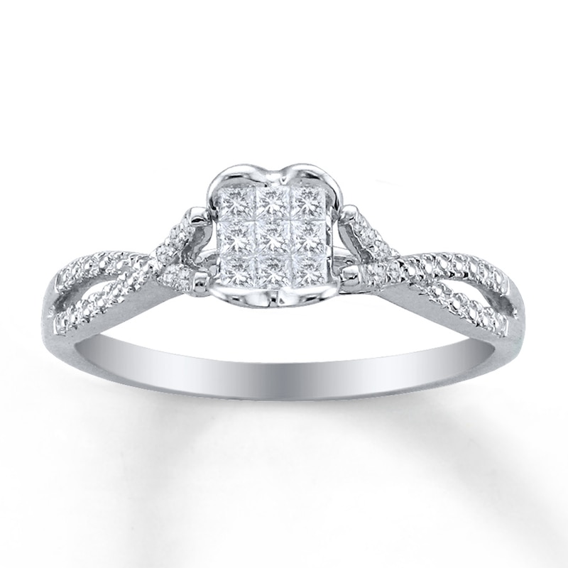 Main Image 1 of Previously Owned Diamond Promise Ring 1/5 carat tw Sterling Silver