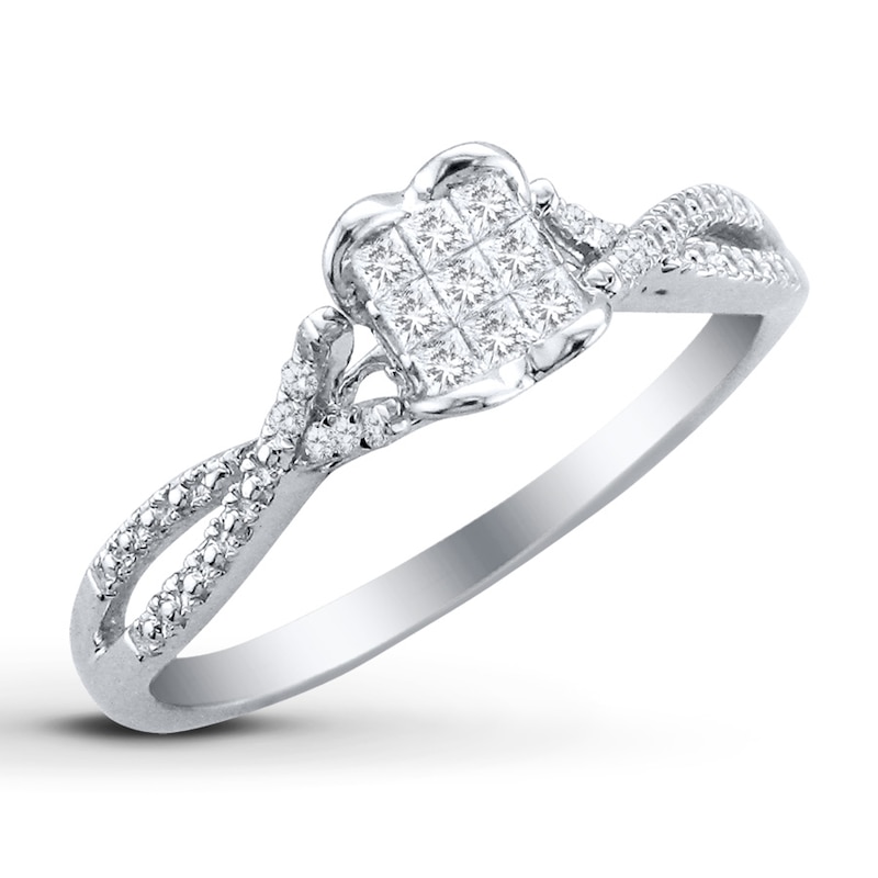 Main Image 2 of Previously Owned Diamond Promise Ring 1/5 carat tw Sterling Silver