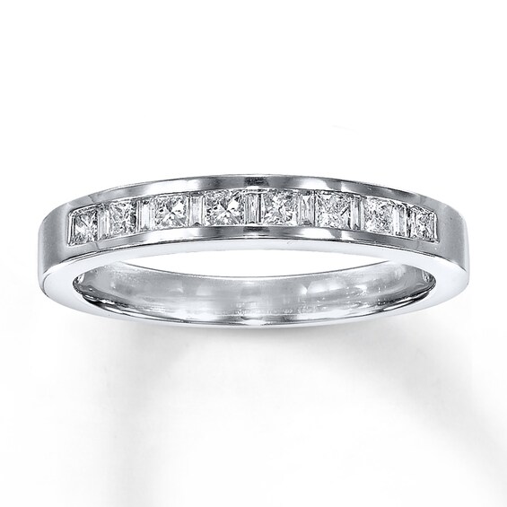 Previously Owned Diamond Band 1/3 ct tw Princess-cut 14K White Gold