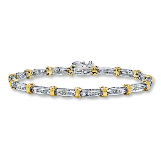 Previously Owned Diamond Bracelet 1/2 ct tw Round-cut 10K Two-Tone Gold