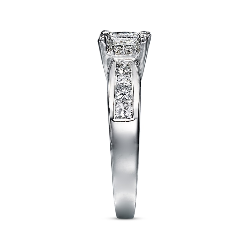 Previously Owned Diamond Engagement Ring 1-1/4 ct tw Princess & Round-cut 14K White Gold