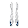 Thumbnail Image 0 of Previously Owned Blue & White Diamonds 1/6 ct tw Earrings Sterling Silver