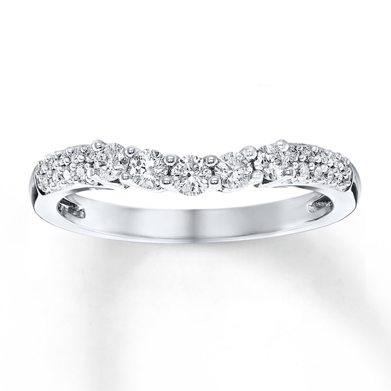 Previously Owned Diamond Wedding Band 3/8 ct tw Round-cut 14K White Gold