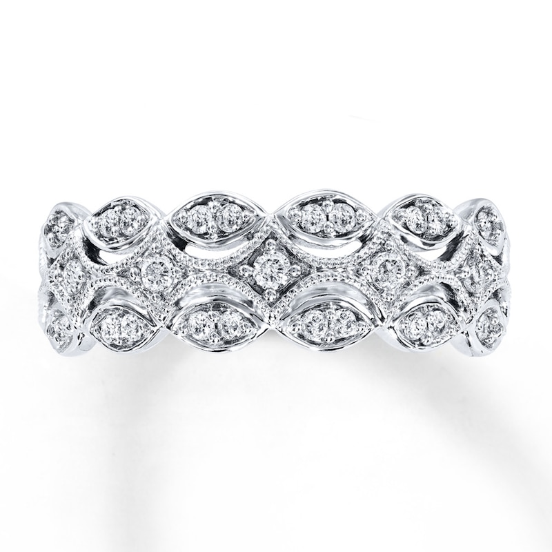 Main Image 1 of Previously Owned Anniversary Band 1/4 ct Round-cut tw Diamonds 10K White Gold