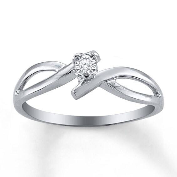 Previously Owned Diamond Accent Promise Ring 10K White Gold
