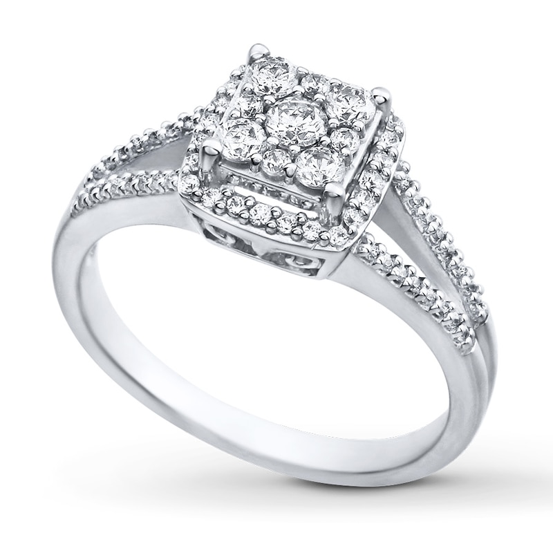 Main Image 1 of Previously Owned Diamond Ring 1/2 cttw Round-cut 10K White Gold