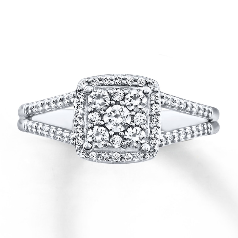 Main Image 3 of Previously Owned Diamond Ring 1/2 cttw Round-cut 10K White Gold