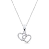 Thumbnail Image 1 of Previously Owned Twin Hearts Necklace 1/8 ct tw Diamonds 10K White Gold